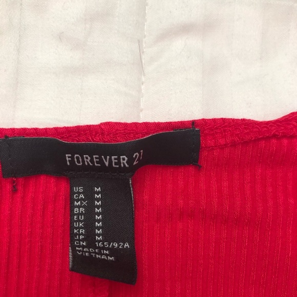 Forever 21 Red Ribbed Self-tie Cami Dress - Picture 2 of 6